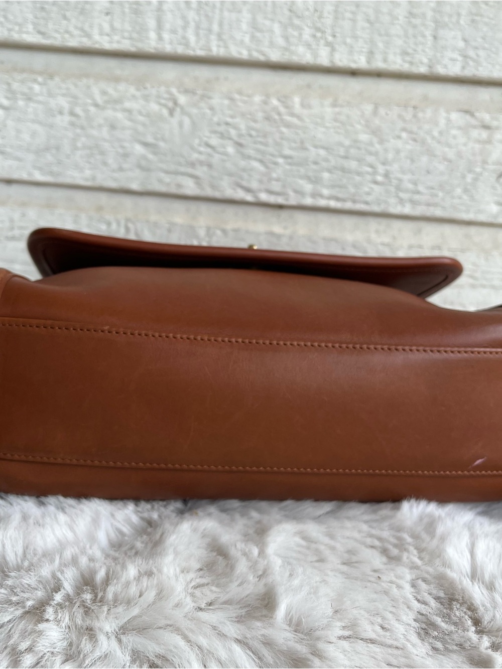 COACH Vintage British Tan Court Flap Crossbody Top Handle Willis Companion Bag - Picture 7 of 14